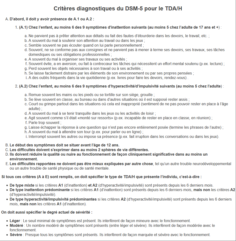 TDAH Adulte - Trouble du déficit de l'attention avec ou sans Hyperactivité ( TDA/H) Symptomes et Solutions